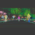 Scenic Road Facilities With Bicycle Lanes Street Lamps Trees And Lane Markings For Cyclists