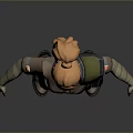3D Female Character With Orange Hair Blue Scarf And Utility Style Outfit