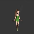 Magical Fairy Character With Brown Hair Green Dress Transparent Wings And Green Shoes