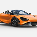 Orange Convertible Sports Car with Sleek Body Black Wheels and Open Top Design
