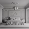 Elegant Bedroom Interior Design With Bed Nightstands Chandelier Decorative Paintings And Rug