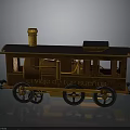 Vintage Yellow Steam Train Model With Black Roof And Metal Wheels