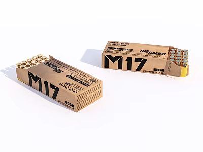 Winchester M17 Ammunition Boxes with Cartridges Packaged in Cardboard Containers 3d model