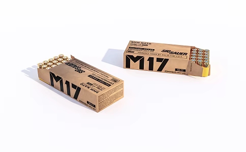 Carpaper box with bullets 3d model
