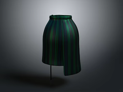 Modern Striped Lamp Shade With Green And Black Color Design 3d model
