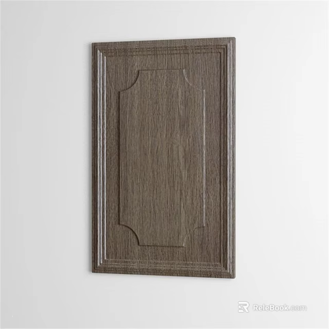 Classic Wooden Cabinet Door Panel with Intricate Carved Frame Design 3d model 