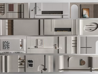 Modern Open Kitchen Interior With Island Counter Cabinets And Appliances 3d model