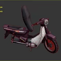 Purple Scooter With Black Seat Headlight Decorative Stripes And Sleek Body Design