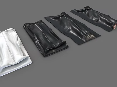 Game Movie Character Cosplay Props With Black White Leather Wrist Guards And Accessories 3d model