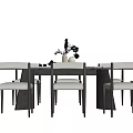 Modern Dining Table and Chair Combination Dining Table and Chair 3d model