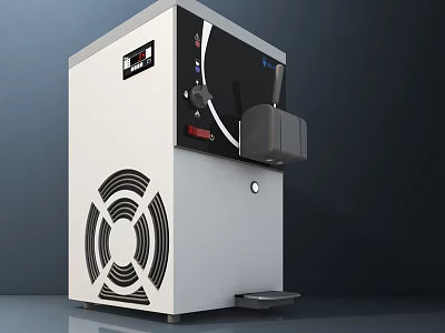 Smart Machine With White Exterior Black Panel Display Screen Control Buttons And Ventilation Grilles 3d model