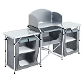Portable Folding Outdoor Table Set With Storage Shelves 3d model