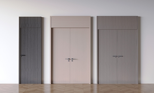 Solid Wood Swing Door Double Door Double Door Double Door Single Door 3d model