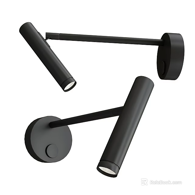 Black Modern Downlights and Spotlights Wall Mounted Sleek Design Indoor Lighting Fixtures 3d model 