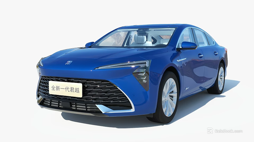 New Generation LaCrosse Blue Sedan Modern Exterior Design With Headlights And Grille 3d model 