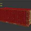 Red Industrial Metal Cargo Container On Reflective Surface With Dark Background