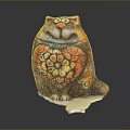 Unique Cat Shaped Decorative Figurine With Colorful Artistic Patterns And Heart Design