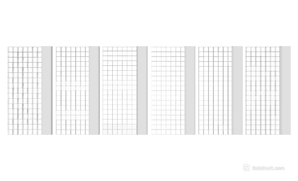 Stylish Modern White Grid Partition For Home Interior Space Dividing Decor 3d model 
