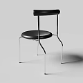 Sleek Modern Black Leather Leisure Chair With Comfortable Metal Legs Design
