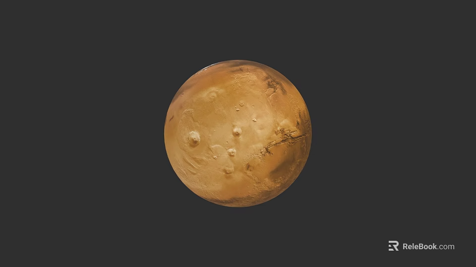 Mars Surface Features In Space Exploration And Planetary Research Studies 3d model 