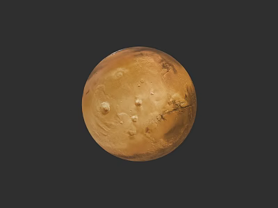 Mars Surface Features In Space Exploration And Planetary Research Studies 3d model