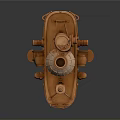 Vintage Steampunk Copper Colored Water Vehicle with Dome Pipes and Ladder Details