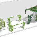 Decorative Bonsai Potted Plants With Green Vines And Hanging Foliage Designs