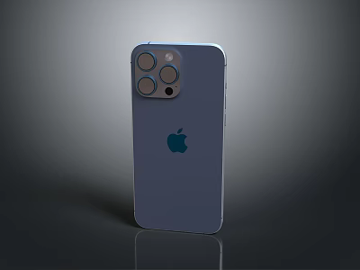 Modern Apple Computer With Blue Finish And Camera Module Design 3d model