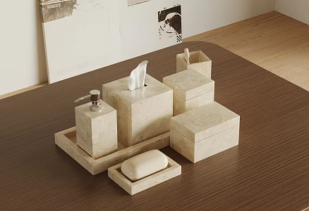Bathroom small pieces of paper box toiletries 3d model