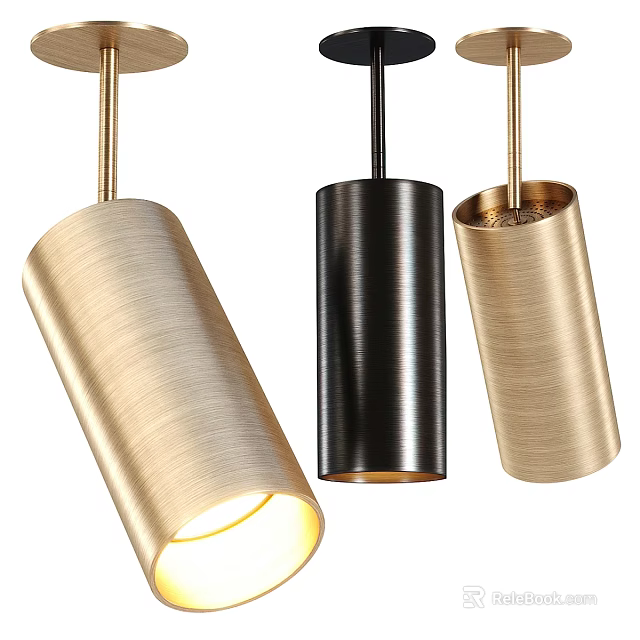 Modern Downlights Spotlights with Sleek Metal Finish and Contemporary Design 3d model 