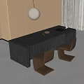 Modern Dining Table and Chair Combination Dining Table and Chair Chandelier 3d model
