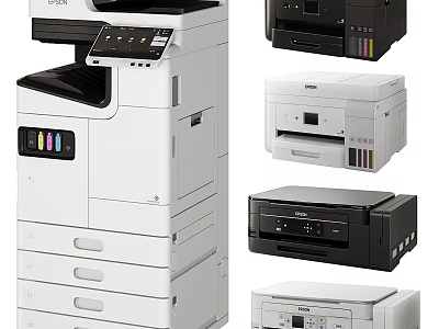 EPSON Multifunction Printers And Office Devices In Various Models And Colors 3d model