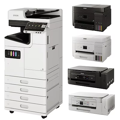 EPSON Multifunction Printers And Office Devices In Various Models And Colors 3d model