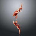 Orange And Black Dragon Shaped Bow With Elaborate Fantasy Weapon Design