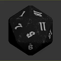 Decorative Black Polyhedral Dice With Metallic Numbers For Home Furniture