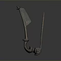 Ancient Bronze Daily Living Tool With Curved Handle Blade And Spike