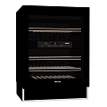 Modern Black Wine Cooler With Glass Door And Multi Layer Shelves Temperature Control