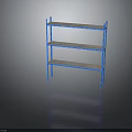 Blue Metal Three Tier Storage Shelf With White Shelves For Home Organization And Storage