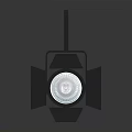 Modern Black Furniture Spotlight With Adjustable Shade Stand And Round Reflective Head
