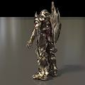 Futuristic Robotic Combat Weapon With Armored Metal Structure And Sci Fi Design