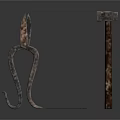 Old Rustic Scissors And Hammer As Vintage Metal Equipment On White Background
