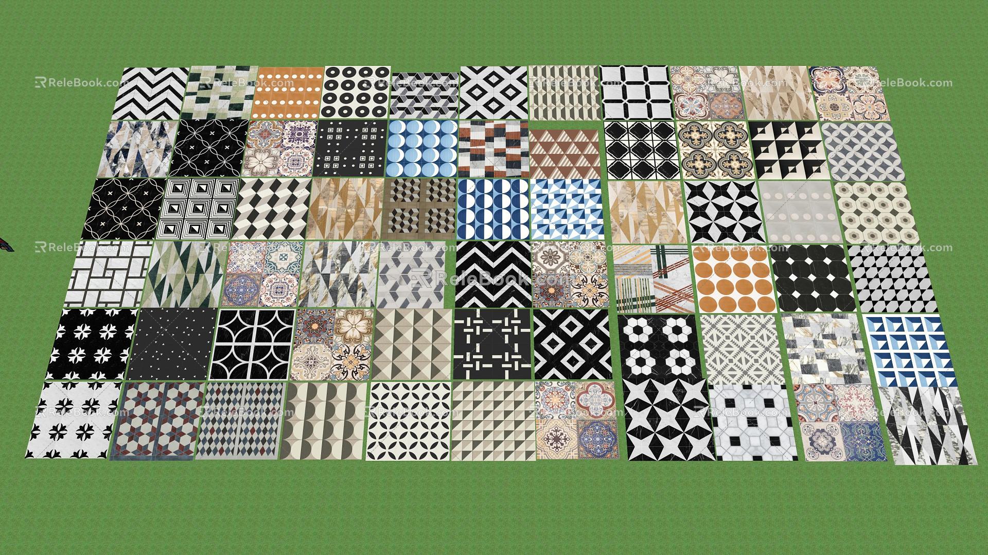 Modern ceramic tile tile combination decoration materials indoor paving tile floor tile wall tile 3d model