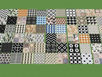 Modern ceramic tile combination decoration materials indoor paving tile floor tile wall tile 3d model