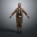 Man Wearing Brown Coat Scarf Brown Pants And Boots 3D Character