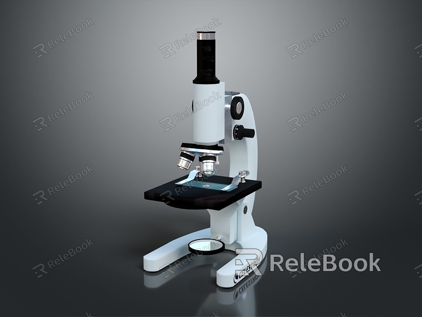 modern microscope magnifying glass experimental equipment physical equipment model