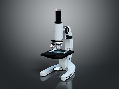 modern microscope magnifying glass experimental equipment physical equipment 3d model