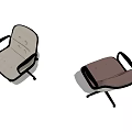 Modern Office Chairs With Padded Seats Armrests Swivel Wheels And Light Gray Dark Brown Upholstery