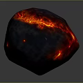 Lava Stone Material With Glowing Red Luminous Surface For Decorative Decoration 3d model