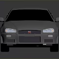 Silver Sports Car with Rear Spoiler Black Windows Red Brake Calipers and Sporty Exterior Design