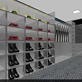 Modern Glass And Metal Modular Structure With Large Windows Shelves And Checkerboard Floor